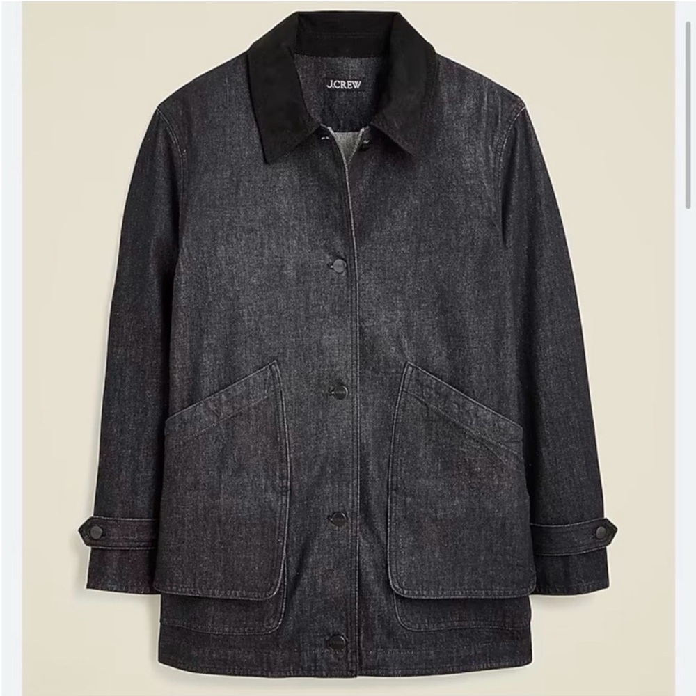J. Crew Denim Barn Jacket in washed black Med